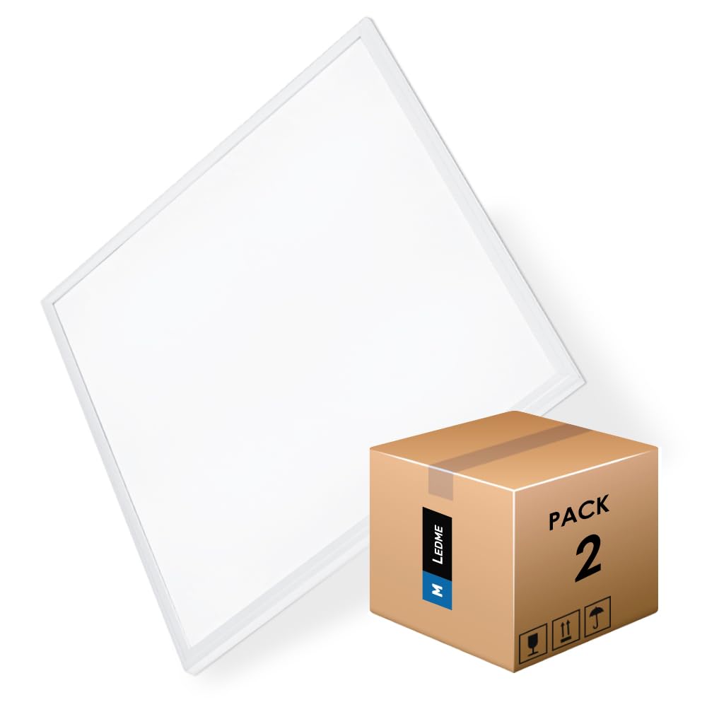 M Ledme - Pack de 2 Panel LED 60X60 cm 42W, Blanco Frío 6000K,4200 lumenes, Driver Incluido, Empotrable, Ideal para oficinas. Fácil de montar. LM5314.