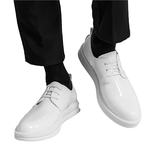Men's Patent Leather Platform Formal Oxford Shoes Classic Pointed Toe Lace Up Oxford Shoes Casual Business Formal Shoes4