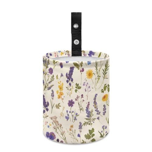 Image of 1pc Printed Car Trash Can, Flower Kitchen Camping Trash Can,Waterproof Trash Can, Women's Car Accessories, Car Seat Back Use Car Interior Accessory Storage Bag