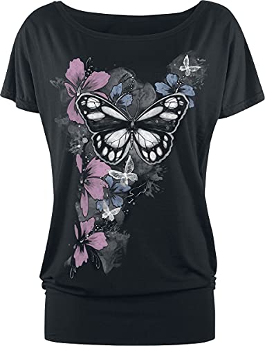 Full Volume by EMP Can You Read My Mind Mujer Camiseta Negro S 95% Viscosa, 5% elastán Ancho Cover