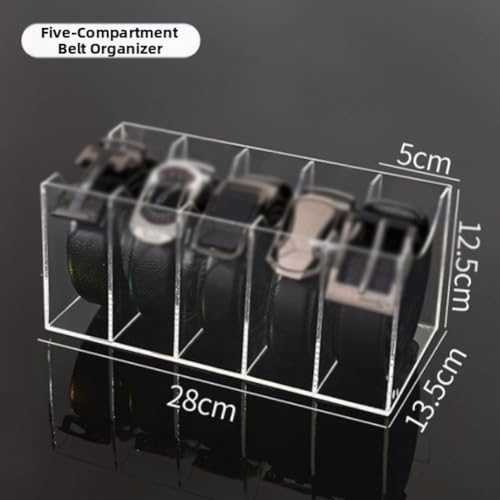 Organiseur ceintures acrylique 7 compartiments pour 357 emplacements cravates