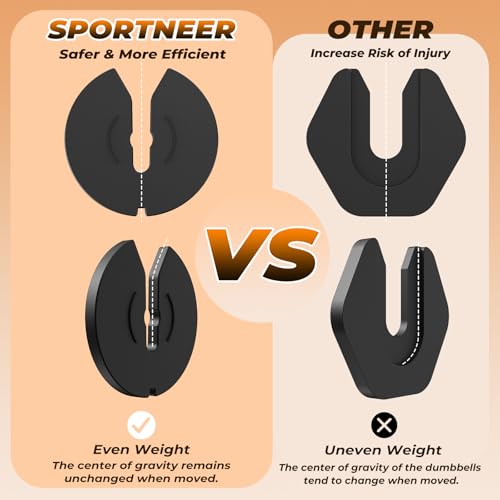 Image of Adjustable Dumbbells Set of 2: Sportneer 5 in 1 Free Weights Dumbbells Set, Each 25 lbs Fast Adjust Weights with Anti-Slip Texture Handle for Men Women Home Gym Strength Training Equipment Pair