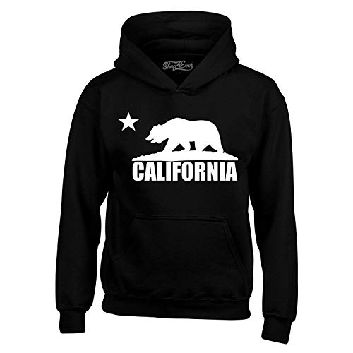 Shop4Ever California White Bear Hoodies Republic of CA Sweatshirts Small Black 1