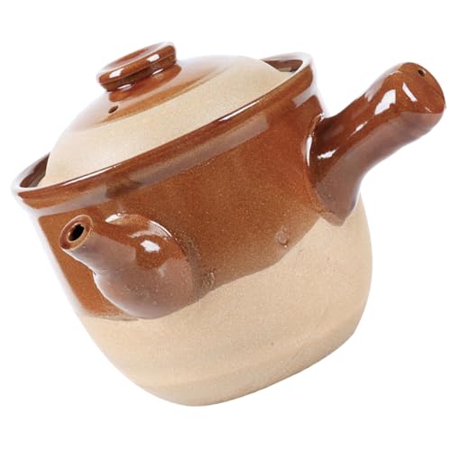 Hemobllo Olla De Barro Para Cocinar 3l Pequeña Semi-esmaltada Cerámica Resistente Alta Temperatura Para Medicina Tradicional China Sopa Utensilios De Cocina Uso Doméstico