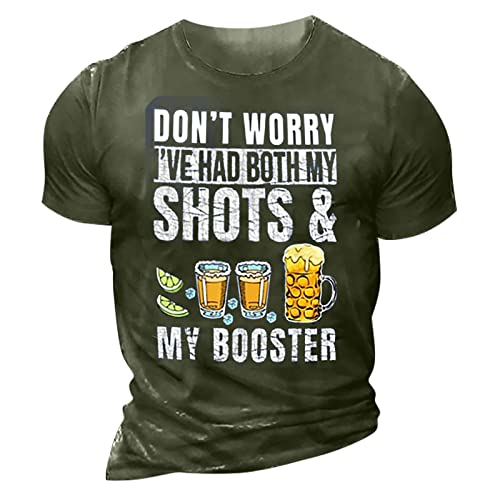 T Shirts for Men Uk Crew Neck Pattern Printed Holiday Shirt Vintage Gym Tops Comfortable Vacation Oversize Basic Dady