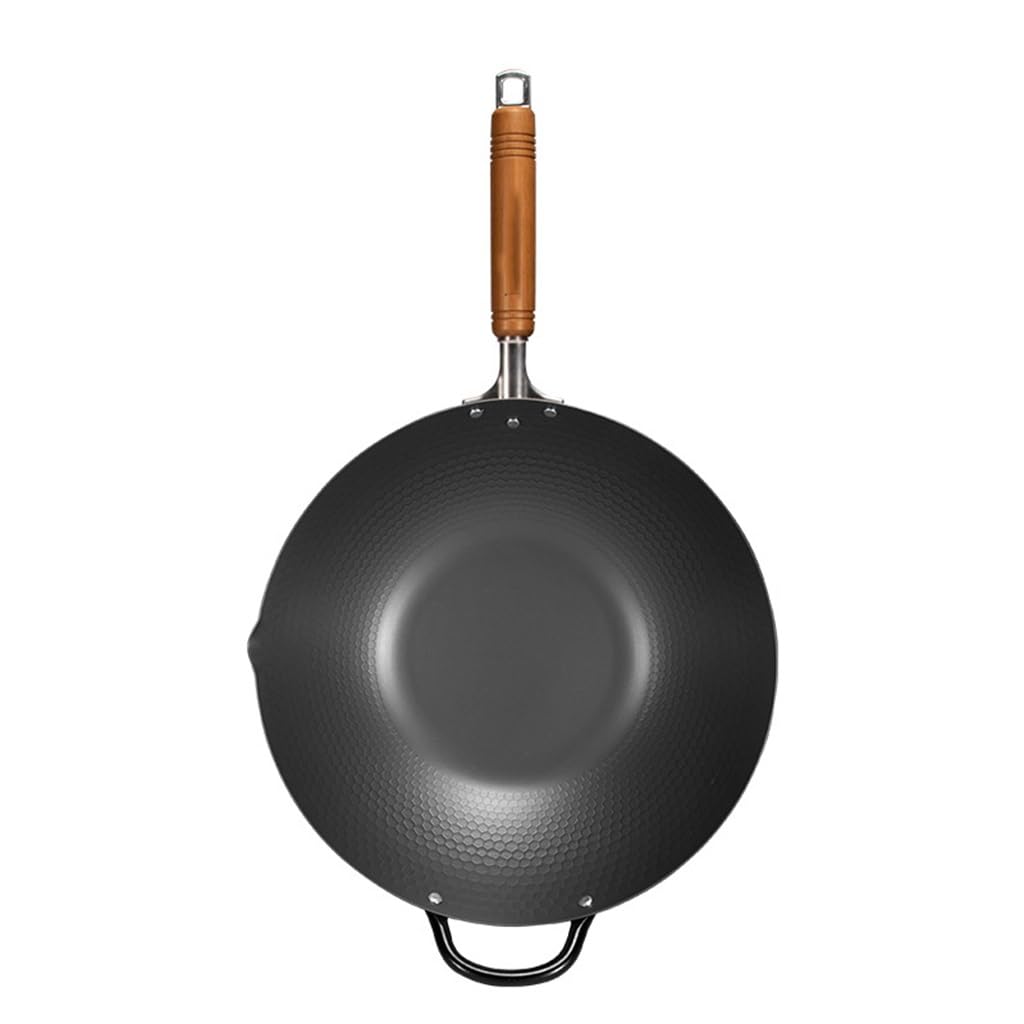 Wok en fer poêle à frire domestique antiadhésive fond plat