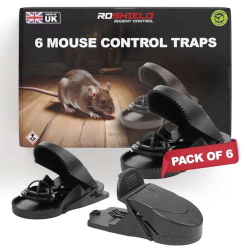 Roshield 6 X Mouse Traps for indoors– ONLY for little & nimble Mouse, Designed for Cupboards, Kitchens & Tight Spaces Efficient Trap for Child & Pet Safety, Indoor Rodent Control, Easy to use