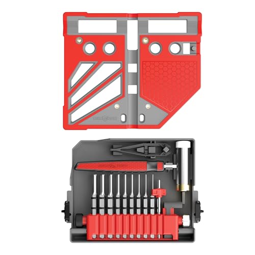 Real Avid Master Bench Block Pro-Kit - Non-Marring Armorers Block, Roll Pin Punch Set & Standard Pin Punch Set + Hammer w/ 4 Interchangeable Heads
