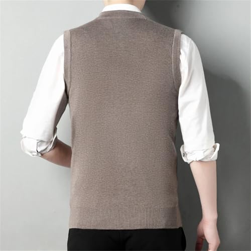 Men Wool Knit Buttons Down Cardigan Sleeveless Basic Thick For Winter Solid Male Casual Clothing Vest3