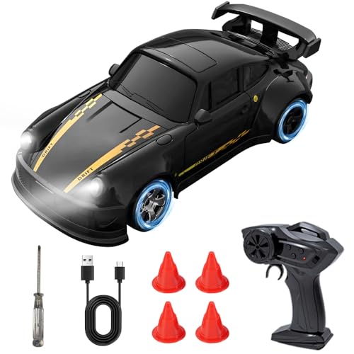 Voiture télécommandée RC drift 1:64 avec mini éclairage 2,4 GHz 4WD
