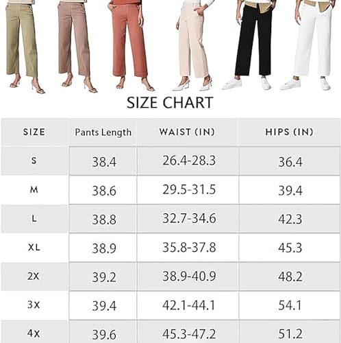 Tummy Control Twill Cropped Wide Leg Pant Plus Size Stretch Pant High Waist Casual Straight Leg with Pocket Jeans2
