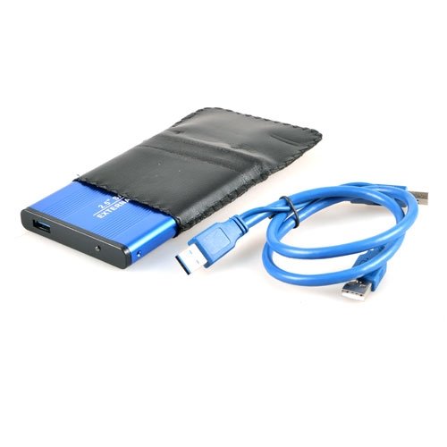 Caja externa para disco duro SATA 2.5'' USB 3.0 azul miniatura 2