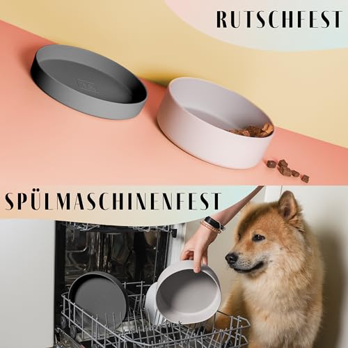 ne&no® Silikon Hundenapf 1200 ml mit Deckel für kleine und mittelgroße Hunde | im Kühlschrank luftdicht verschlossen | Futternapf Hund rutschfest | Fressnapf Hund Set