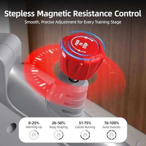 Image of HARISON Exercise Bike for Home, Magnetic Indoor Cycling Bike with Quiet Dual-Belt Drive, 380 LB Capacity Exercise Bike, Adjustable Resistance Stationary Bike with Push-to-Stop, App Compatible