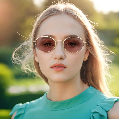Image of ZENOTTIC Oval Retro Sunglasses for Women Men UV400 Polarized Glasses Unisex Vintage Style Classic Shades