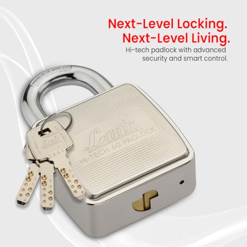 Image of Link 60mm Padlock with 3 hi-tech Keys | Lock for Home, Shop, Office | Haredned Shackle | Door Lock (Pack of 1) | Lock for Home, Shop, Office | Haredned Shackle | Door Lock (Pack of 1)