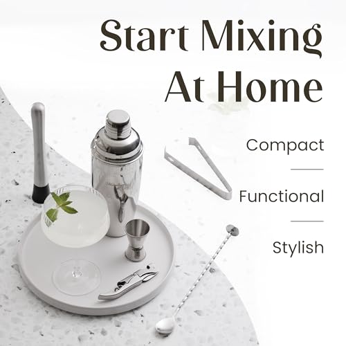 image for Mixology & Craft Cocktail Shaker Set with Stainless Steel Stand - 9-Pi