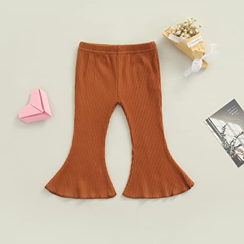 image for Rarjuiey Infant Kids Baby Girl Ribbed Ruffle Bell Bottom Flare Pants S