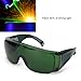 Safety Glasses Light, 405-1064nm Wavelength Red, Blue, Blue Violet, Therapy Goggles Blocking Glasses, Industrial Accessory Protective Eyewear for Light Filter(Green)