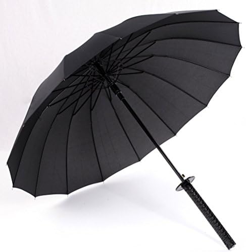 17Rainbow Long Handle Samurai Sword Katana Handle Umbrella Semi-Automatic Pongee Rain Sun Umbrella with 8/16/24 Ribs
