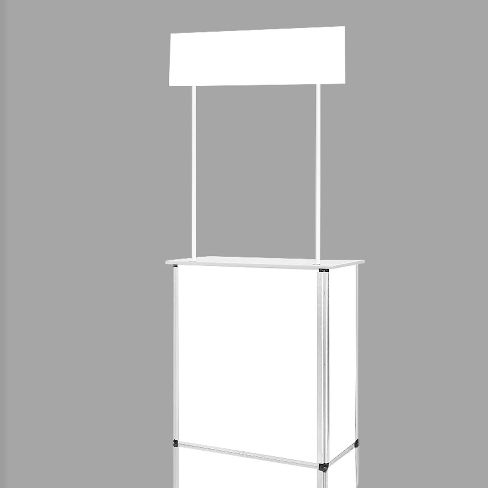 Riyue_shengheng Yellow Mobile Portable Promotion Counter Table，Supermarket Tasting Table Booth Kiosk Trade Show Display Banner Stand，Reception Event Desk Podium Table， For Booth/Advertising/Exhibition