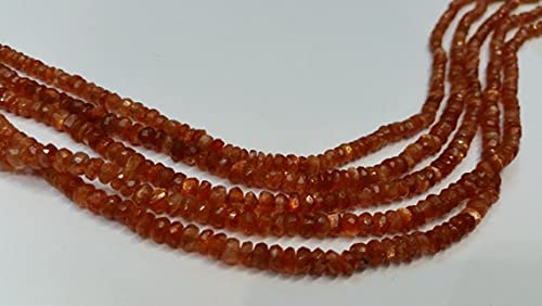 Sunstone faceted rondelles 4.5mm d'une brillance d'exception pour joaillerie