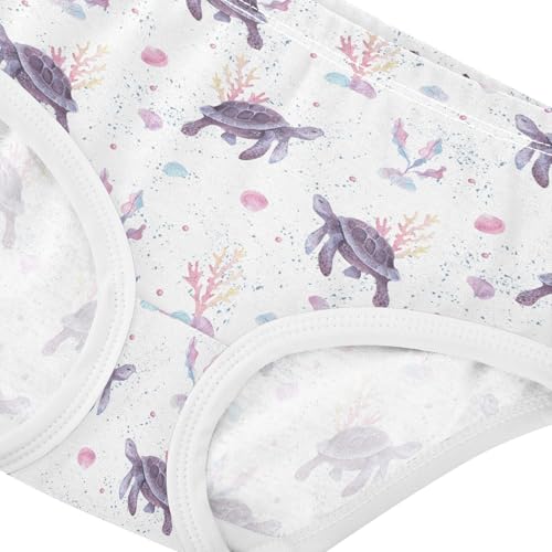 Little Girls' Soft Cotton Underwear Kids Breathable Comfort Sea Turtles Panties Briefs Toddler4