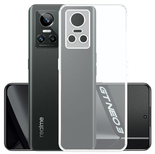 Image of YOFO Silicon Back Cover Case for Realme GT Neo 3 (5G) (Transparent) Camera Protection with Dust Plug