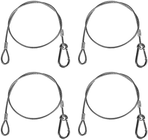 Stainless Steel Safety Cable Lock,Security Steel Cable Heavy Duty Cable Wire with Carabiner Lock Flexible Cable for Luggage Lock Hanging Light Plants Picture