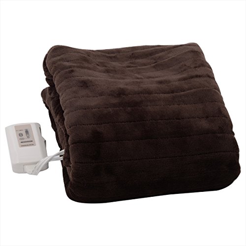 ［山善］ ふわふわもこもこ 電気敷毛布 (丸洗い可能) 140×80cm 表面フランネル・裏面プードルタッチ仕上げ YM...
