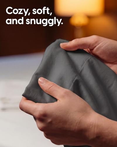 Image of Sleepy Town Full Size Bed Sheets - 4 Piece - Full Sheet Set - Extra Soft, Comfy & Cooling - Easy Care - Shrinkage, Wrinkle & Fade Resistant - Brushed Microfiber - Deep Pocket Bed Sheets (Dark Grey)