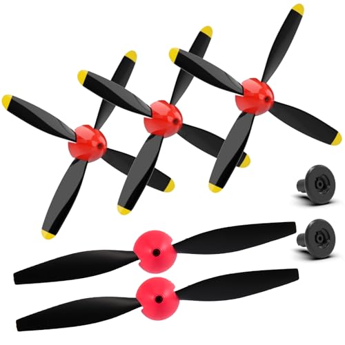Image of ANTSIR RC Plane Propellers Replacement for The Legend war Bird Series 400 4 Channel Hobby Remote Control Airplane - Set of 5 (red)