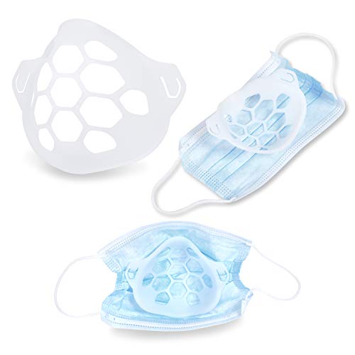 Face Mask Bracket - 5 Pack (Made in USA) Breathe Easier & Stay Cooler while Wearing Masks - No Makeup & Lipstick Smearing - Reusable 3D Inner Support Frame Brackets - Facial Shield for Skin Cover
