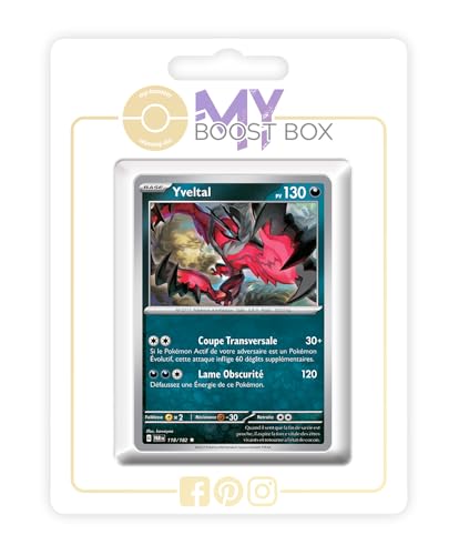 Yveltal 118/182 Holo ou Reverse (aléatoire) - Myboost X Écarlate et Violet 4 Faille Paradoxe - Coffret de 10 Cartes Pokémon Françaises