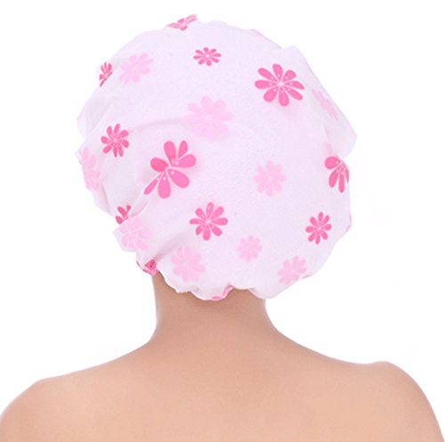 Sarah Shower Caps Shower Cap for Long Hair Salon Grade Beauty Caps Spa Accessories (Pink)