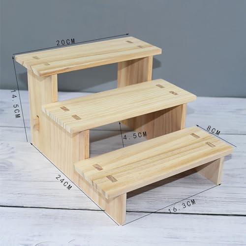 Vaveren Suporte de exibição de madeira, rack de joias, decoração, luminárias colecionáveis, exposito