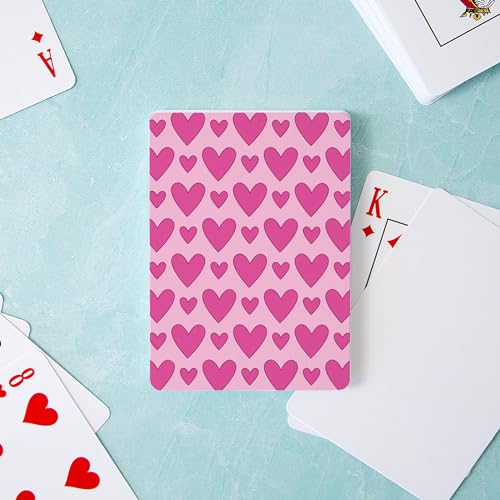Naipes de poker tamaño estándar diseño corazones rosa miniatura 3