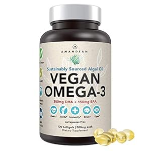 Premium Vegan Omega-3 Supplement. Fish Oil Alternative! Plant Based DHA & EPA Algae Oil. 120 Carrageenan Free Softgels…