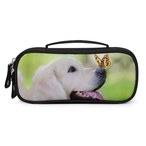 Bolsa organizadora de maquillaje para viajes y orden de escritorio, diseño Golden Retriever
