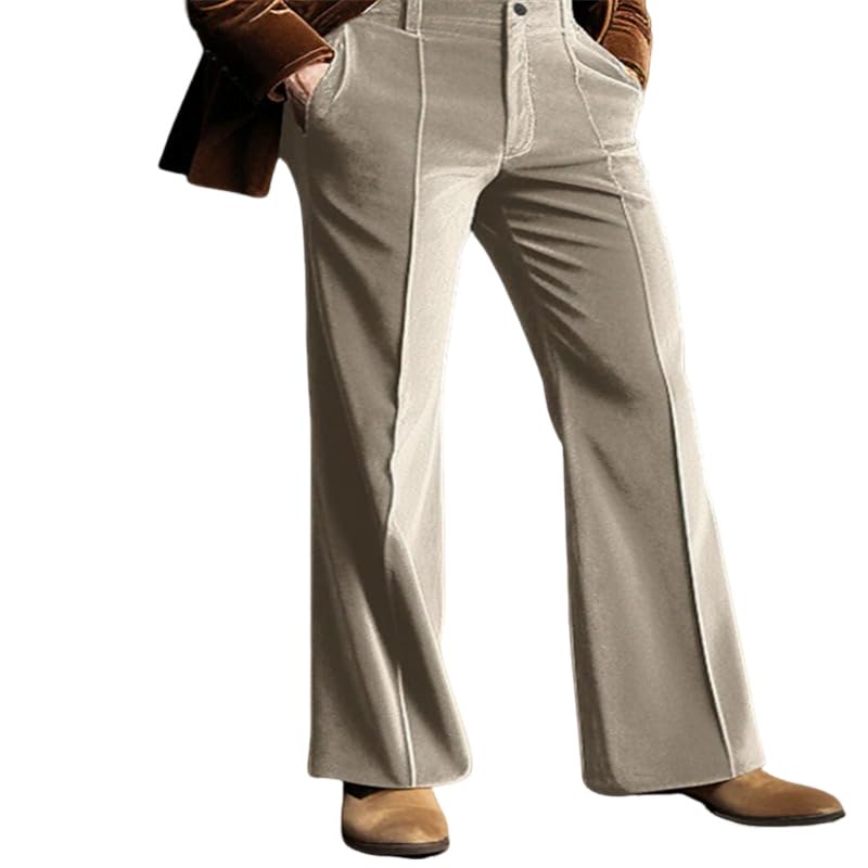 70s Stretch Corduroy Bell Bottoms - Vintage Flared Pants for Disco, Rock & Casual Outfits