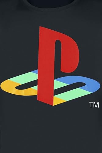 Playstation Hombre Camiseta Negro L 100% algodón Regular