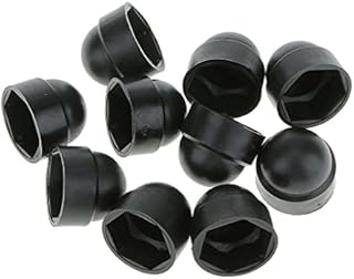 TERF® M6 Black Plastic Hex Nut Bolt Dome Cap Cover M6 (10mm Spanner) Nut and Bolt Protective Caps Cover Hexagonal - Pack of 20