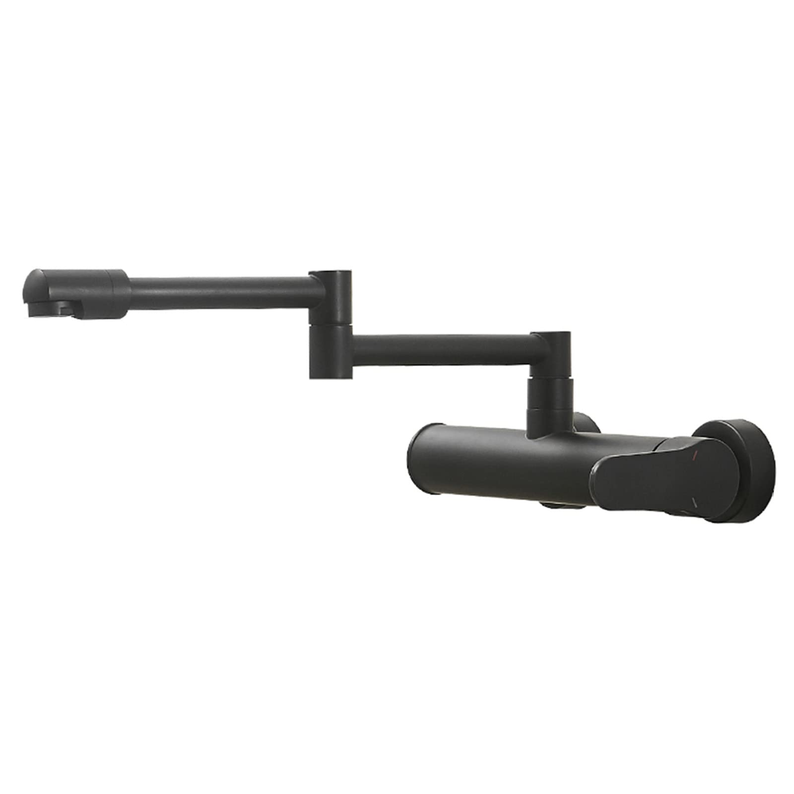 ASerZenith Wall Mount Kitchen Tap Brass Telescopic Swivel Hot And Cold Double Hole Wall Mount Kitchen Taps-Black