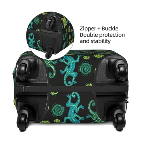 Exotic Abstract Cute Gecko Lizard Luggage Cover Protector Anti-Scratch Washable Fits 18-32 Inch Luggage-X-Large4