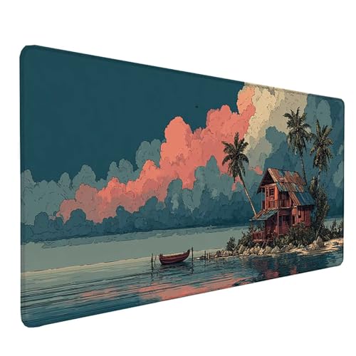 Tapis de souris XXL bleu océan idée cadeau esthétique pour femme