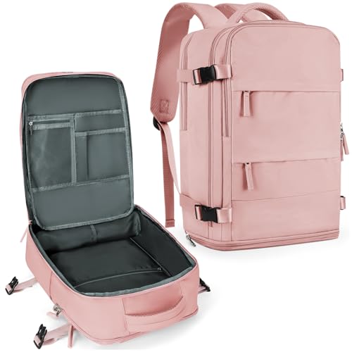 Image of coowoz Large Travel Backpack For Women Men,Carry On Backpack Flight Approved,Hiking Backpack Waterproof Outdoor Sports Rucksack Casual Daypack Fit 15.6 Inch Laptop Shoes Compartment