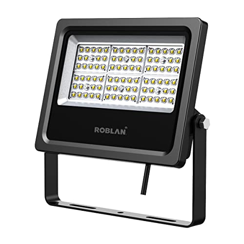 Projecteur LED asymétrique 50W ROBLAN MHLX50BA 6500K luminaire extérieur noir