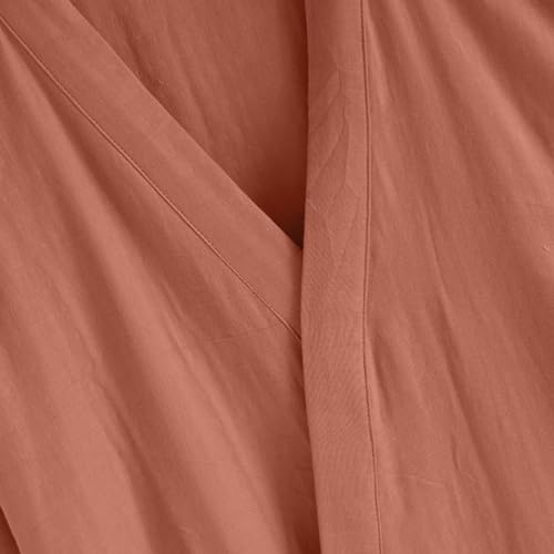 Men's Seersucker Bathrobe With Pockets Cotton Bathrobe Lightweight Classic Nightgown Loose Comfortable Loungewear Pjs3