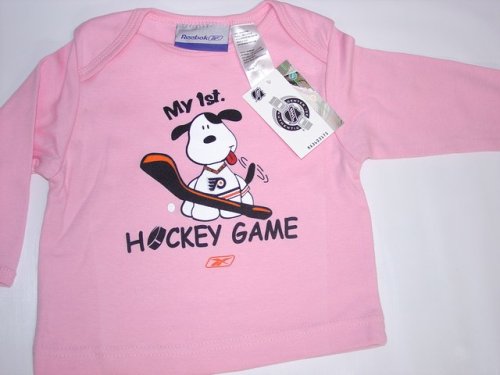 Reebok Philadelphia Flyers Nhl Baby/Infant Pink My 1St Hockey Game Long Sleeve T-Shirt 3-6 Months #TOP7
