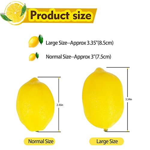 Maidprin 20 Pcs Fake Lemons Artificial Lemon Fruit Decorative Bowl Vase Filler Decoration For Home Kitchen Party Decor #TOP1